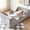 Gray, variant on Toddler Bed, Toddler Floor Bed – Low-to-Ground Design with Detachable Guard Rails, Soft Upholstered Transition Bed, Standard Crib Size for kids Ages 1–6 (Pink)