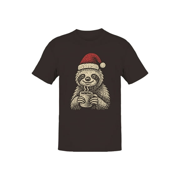 Cozy Christmas Sloth with Cocoa Men's T-shirt