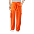 thumbnail image 5 of Men's 2 Piece Fleece Sports Gym Running Athletic Jogging Track Sweat Suit Set (Orange, 5XL), 5 of 6
