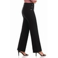thumbnail image 2 of Rekkuna Women's Comfort Stretch Pull-On Wide Leg Pant with Snap Detail (18, Black), 2 of 5