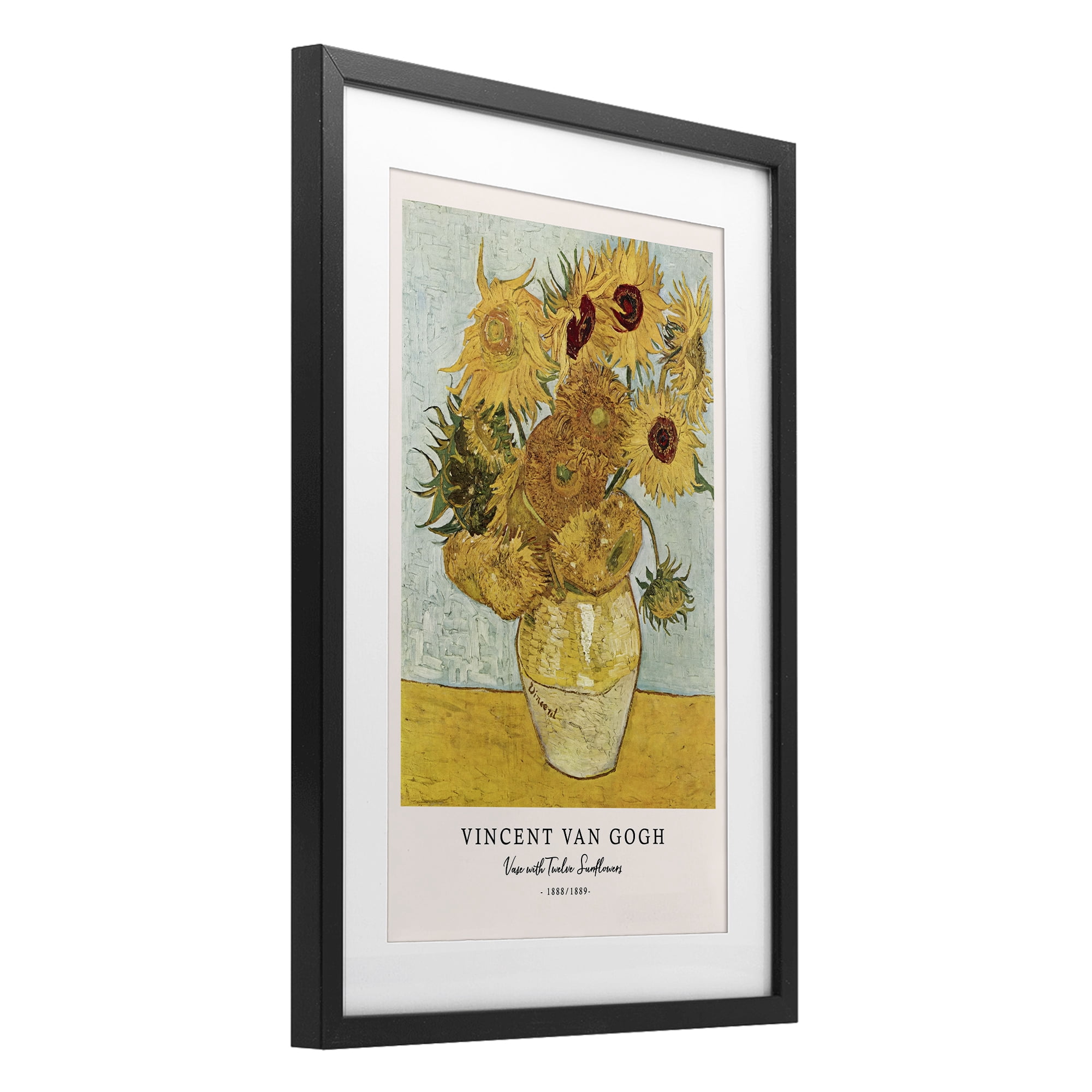 Stupell Industries Classic Vase with Twelve Sunflowers Black Framed Print Under Glass, design by Vintage Hustle