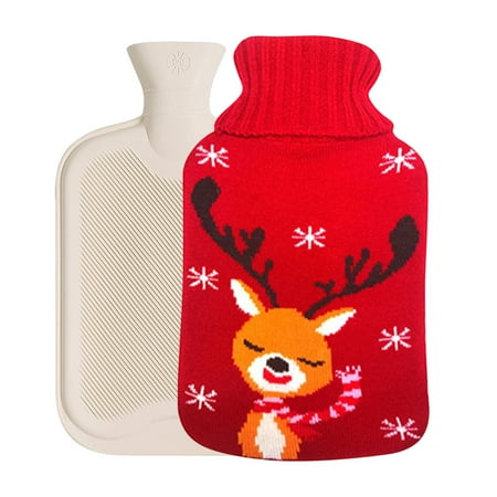 

Christmas Clearance! SuoKom Hot Water Bottle With Cover 350ML Bed Bottle With Soft Fleece Cover Bed Bottle Provides Warmth Gift
