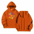 thumbnail image 4 of Spazoro Girls Hooded Sweatshirts, Soft & Comfy Long Sleeve Fashion Cute Print Fall Winter Tops for Girls Orange Size 11 T, 4 of 6
