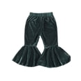 thumbnail image 3 of Seyurigaoka Kids Baby Girls Velvet Bell-Bottoms Long Flared Trousers Casual Elastic Waist Pants, 3 of 6