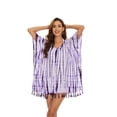 thumbnail image 5 of Beautybatik Purple Womens Boho Hippie Batik Tie Dye Plus Size Tunic Blouse Kaftan Top 2x, 5 of 7