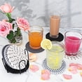 thumbnail image 7 of Coasters Set of 8 for Drinks, Beer, Coffee, Cotton Woven ,Absorbent Coaster with Holder, Boho Coasters for Home Decor Tabletop Protection Suitable for Kinds of Cups, Coffee,4.33 inch,Turquoise., 7 of 7