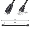 thumbnail image 3 of Cable de extensión DEWENWILS, 1 pie, 16 AWG, SJTW, resistente a la intemperie, negro, 3 of 7