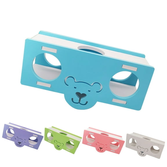 Walbest Hamster Wooden Seesaw Tunnel Toy, Hamster Hide Playground Tubes and Tunnels Gym Exercise Fun Toy, Hamster Cage Accessories for Chinchilla Dwarf Hamster Gerbil Guinea Pig