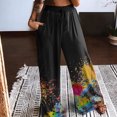 thumbnail image 1 of Puntoco Pantalones De Pijama Cómodos Para Mujer Pantalones De Yoga De Salón De Pierna Ancha Pantalones De Jogger De Salón Casual Con Estampado Floral De Mariposa Suelta Puntoco Puntoco-2922, 1 of 5