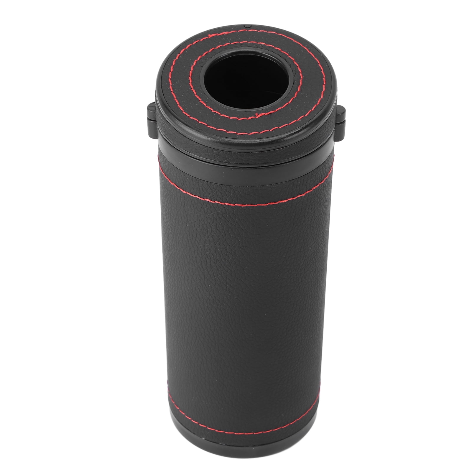 Car Tissue Cup Holder - Cylindrical Leather & Steel Design With Window Breaker, Fits Car Cup Holder - View #2