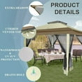 thumbnail image 4 of COBIZI 13x13 Pop-up Gazebo Outdoor Gazebo Canopy with Mosquito Netting Patio Tent Backyard Canopy with 2-Tiered Vented Top 3 Adjustable Height and 144 Square ft of Shade, Beige, 4 of 12