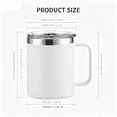 thumbnail image 2 of 12 oz Insulated Stainless Steel Coffee Mug with Handle & Sliding Lid, 304 Stainless Steel Reusable Travel Cup for Office Home Beer Tea Drinks, 2 of 7