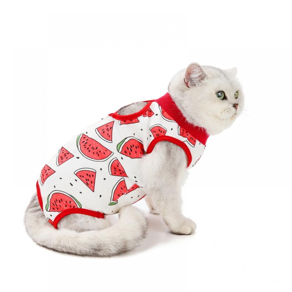 Professional Home Indoor Pets Clothing E-Collar Alternative,After Surgery Wear Cat Surgical Recovery Suit Abdominal Wounds or Skin Diseases 