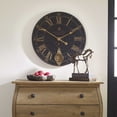 thumbnail image 2 of Uttermost Bond Street 30" MDF Brass and Aluminum Wall Clock in Black, 2 of 6