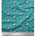 thumbnail image 1 of Soimoi Green Rayon Fabric Geometric & Roses Floral Printed Fabric 1 Yard 58 Inch Wide, 1 of 3