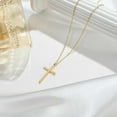 thumbnail image 6 of Turandoss 14K Gold Plated Dainty Tiny Cross Pendant Necklace for Women Faith Jewelry Trendy Personalized Teacher Appreciation Mothers Day Graduation Gifts for Her Mom Kids Teen Girls Wife Ideas, 6 of 8