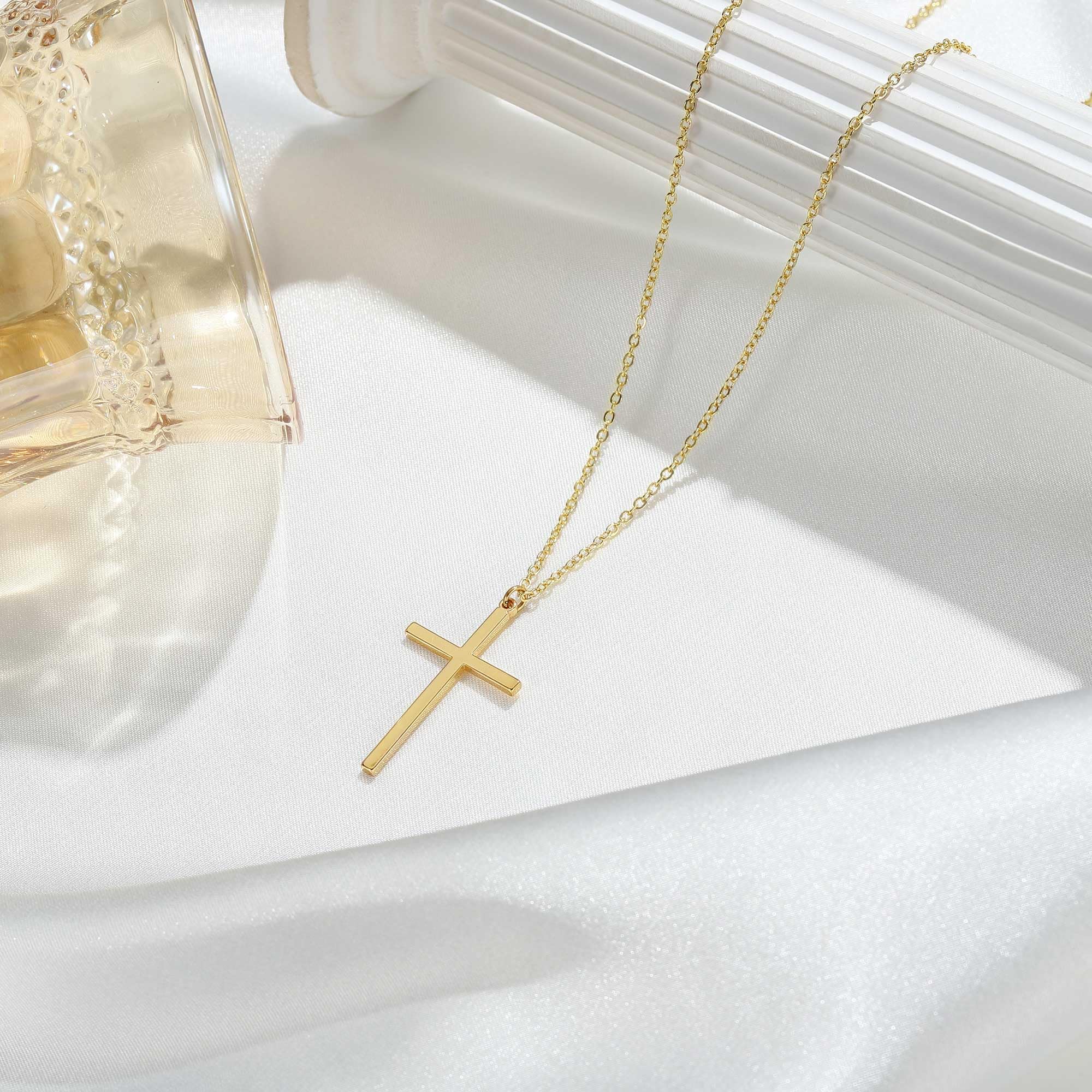 Turandoss 14K Gold Plated Cross Pendant Necklace photo 5