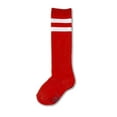 thumbnail image 2 of Unisex Child Kid Size Colored Knee High Sport Team Socks With Various Colored Stripes, 2 of 4