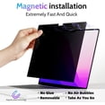 thumbnail image 3 of ouhos Magnetic Privacy Screen for Macbook Air 13.6/13 Inch (2022-2026, M2, M3, M4, M5), Removable Matte Anti Glare Blue Light Protector Private Security Filter for 13.6" Mac Laptop Computer, 3 of 7