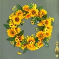 thumbnail image 3 of Corona de Flores Artificiales, Coronas de Primavera, Corona de Puerta Redonda, Corona de Girasol, 3 of 6