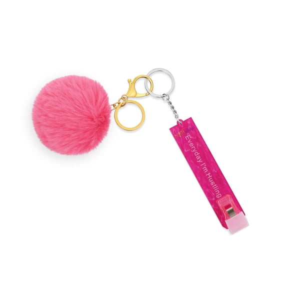 NABulous™ Pink Water Design 'Everyday I'm Hustlin' Card Grabber: Keychain ATM Debit Clip (Pink Water)