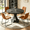 Dark Gray-Brown（B), variant on 43.32'' Round Dining Table Set for 4,5-Piece Modern Wood Kitchen Table Set for Kitchen Dining Room