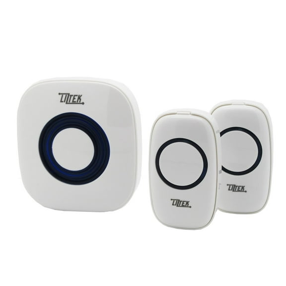 Liztek Portable Wireless Doorbell with 1 Plug In Receiver and 2 Remotes