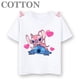 thumbnail image 3 of Camisetas de algodón para niños de moda de verano con múltiples estampados de manga corta y cuello redondo de Disney Stitch Anime, 3 of 5