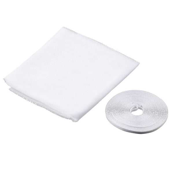 Cortina blanca antimosquitos para puertas - Malla de poliéster, cinta autoadhesiva, para ventanas de casa/oficina, mantiene los insectos alejados