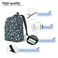 thumbnail image 3 of Bingfone Daisy Floral B Print Canvas College Laptop Backpack, Large Capacity Lightweight College Bookbag Casual Daypack-Medium, 3 of 5