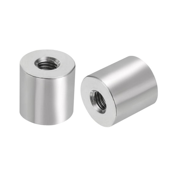 Uxcell 5Pack Round Connector Nuts, M8x20x20mm Coupling Nut Sleeve Rod Bar Stud Nut