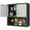 Black&Grey, variant on DKYNDSYN Metal Garage Wall Cabinet with Lockable Doors and Adjustable Shelf, Wall Mounted Upper Storage Cabinets, Floating Tool Cabinet with Open Storage for Kitchen Warehouse Office Laundry, Black