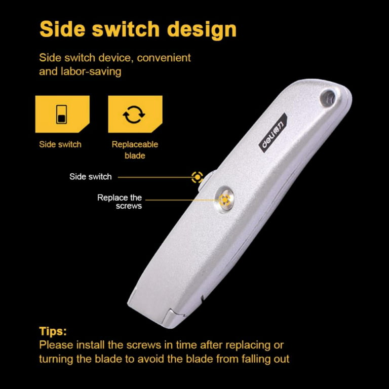 Deli Utility Knife Portable Pocket Box Cutter Retractable Paper
