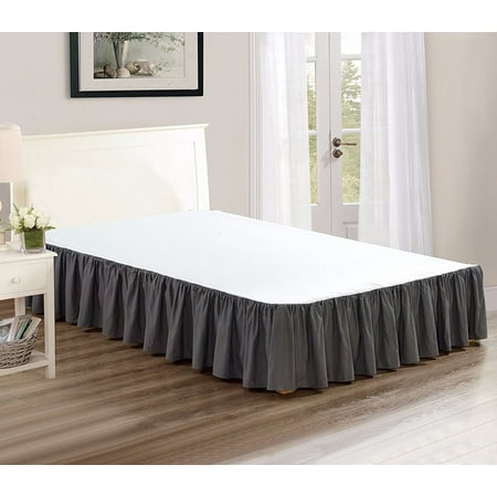 Solid Chic Dust Ruffle Bed Skirt 15 Drop King Gray Chezmoi Solid Chic Dust Ruffle Bed Skirt 15 Drop King Gray Chezmoi Collection By Ship From Us