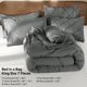 thumbnail image 3 of SONORO KATE Juego de Edredón King, Juegos de Cama de 7 Piezas para Todas las Estaciones, Cama en una Bolsa con Edredón Plisado - Sábana Plana y Sábana Ajustable - Fundas de Almohada y Fundas, Gris Oscuro, 3 of 6