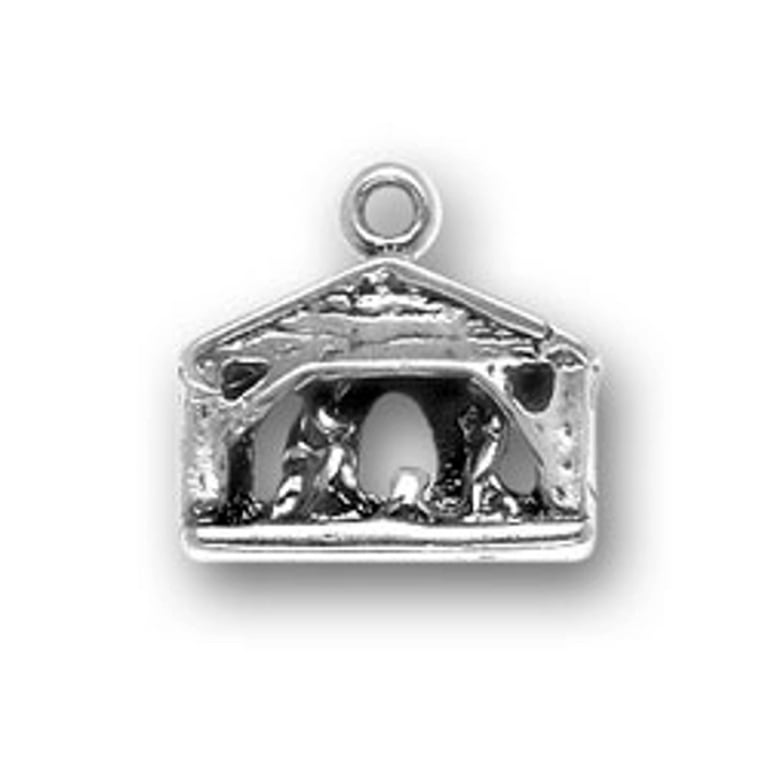 Nativity Christmas Manger Charm Sterling Silver Nativity Christmas Manger Charm Sterling Silver