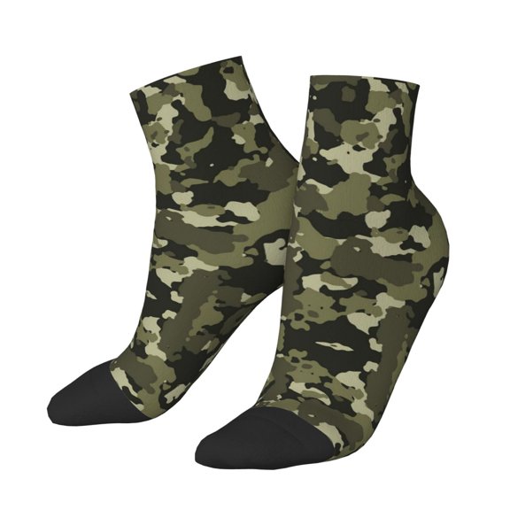 Women's Men's Camouflage Print Lightweight Ventilation Quarter Ankle Socks
