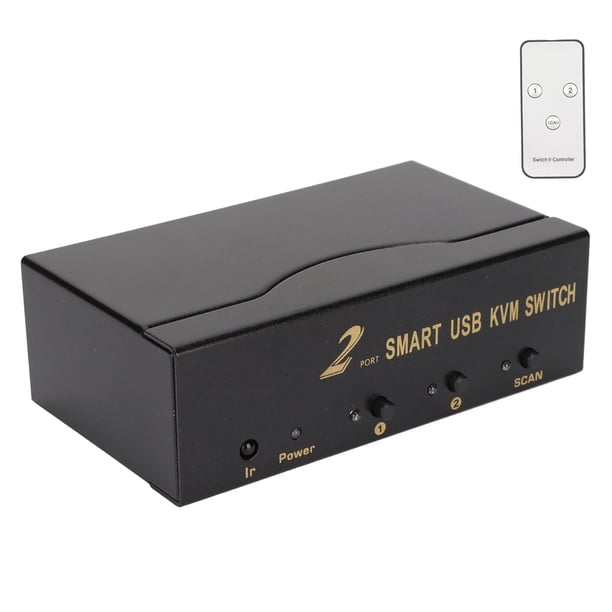 Caja de conmutador KVM VGA 2 en 1 1920x1440 4 puertos USB conmutador VGA de vídeo remoto Manual compatible con ratón/teclado/impresora
