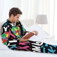 thumbnail image 4 of Wukai I Love My Autism Men's Long-Sleeve Pajama Set - Comfortable Sleepwear with Button-Down Shirt and Pants-Large, 4 of 6