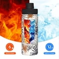 thumbnail image 5 of Picia Tropical Leaves Pattern Water Bottle 18 oz Stainless Steel Insulated Bottles With Handle Leak Proof Gym Sport Water Jug BPA-free insulated kettle For Men Women Adults, 5 of 7