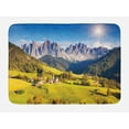 thumbnail image 1 of Mountain Bath Mat, Village View with Lined Mountain Peaks and a Meadow Northern European Alps Art, Non-Slip Plush Mat Bathroom Kitchen Laundry Room Decor, 29.5 X 17.5 Inches, Grey Green, Ambesonne, 1 of 2