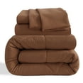 thumbnail image 5 of Ntbay 5 Piece Twin Bedding Comforter Set, Ultra Soft and Breathable Bed in a Bag, Includes Quilted Comforter, Fitted Sheet, Flat Top Sheet, 2 Envelope Pillowcases, Brown, 5 of 8