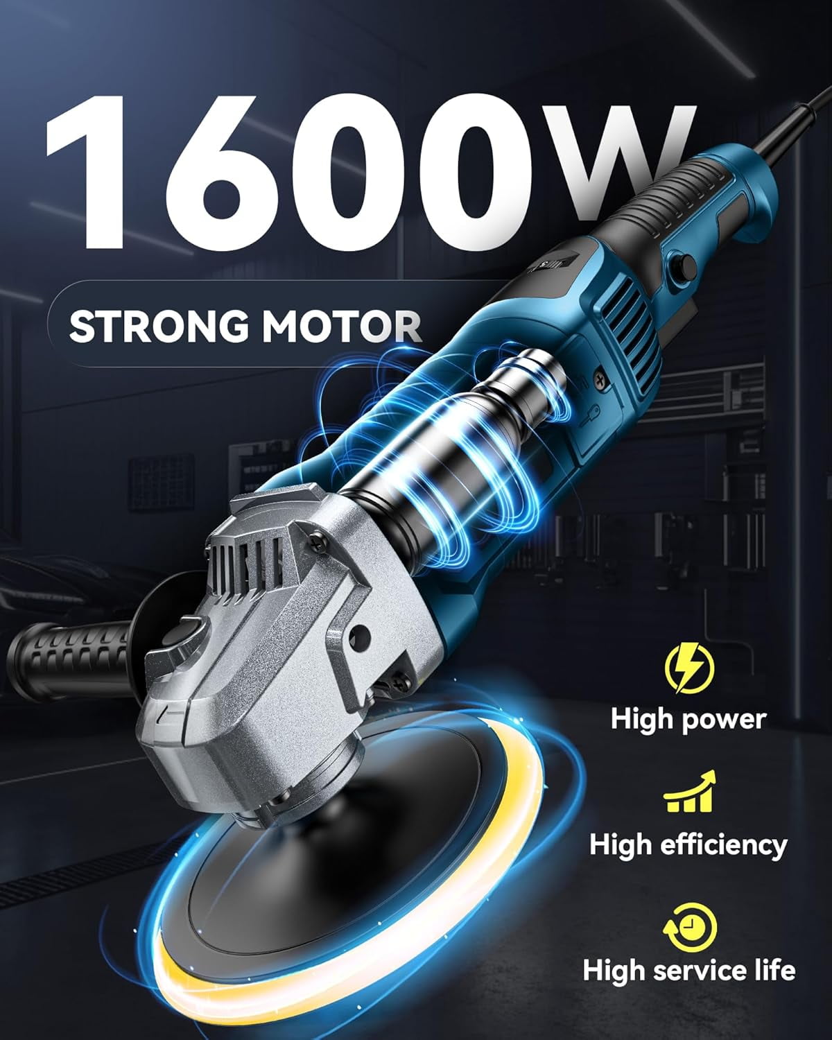 1600W Powerful 7-Speed Car Buffer Polisher Kit