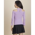 thumbnail image 4 of Moomaya Casuals, Cold Shoulder Solid Top, Long Sleeves Fitted Knit Tops, 4 of 9