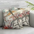 thumbnail image 3 of Fenyluxe Throw Pillow Covers Flowers and Dragonfly Garden Pillow Cases Waist Lumbar Cushion Cover Sofa Home Decorative 18x18in, 3 of 5