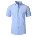 thumbnail image 1 of Chemises Habillées pour Hommes à Manches Courtes Performance Extensible 4 Directions Sans Plis Chemise Décontractée à Boutons, 1 of 2