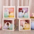 thumbnail image 2 of 1 Set Balloon Box Anti-deformed Wide Application Plastic Square Clear DIY Letter Box Party Supplies, 2 of 7