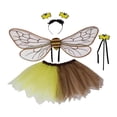 thumbnail image 3 of Diadema con alas de abeja, divertida decoración, accesorio de disfraz, accesorios festivos y adorables para disfrazarse. Juego de 4 piezas de café y negro, 3 of 9