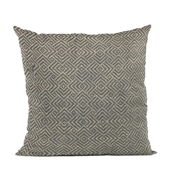 Plutus Brands Blue Hidden Maze Plaid Luxury Throw Pillow-Size:16" x 16"