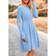 thumbnail image 4 of Vestido PRETTYGARDEN Azul Celeste de Manga Larga en Punto Acanalado Talla L, 4 of 8